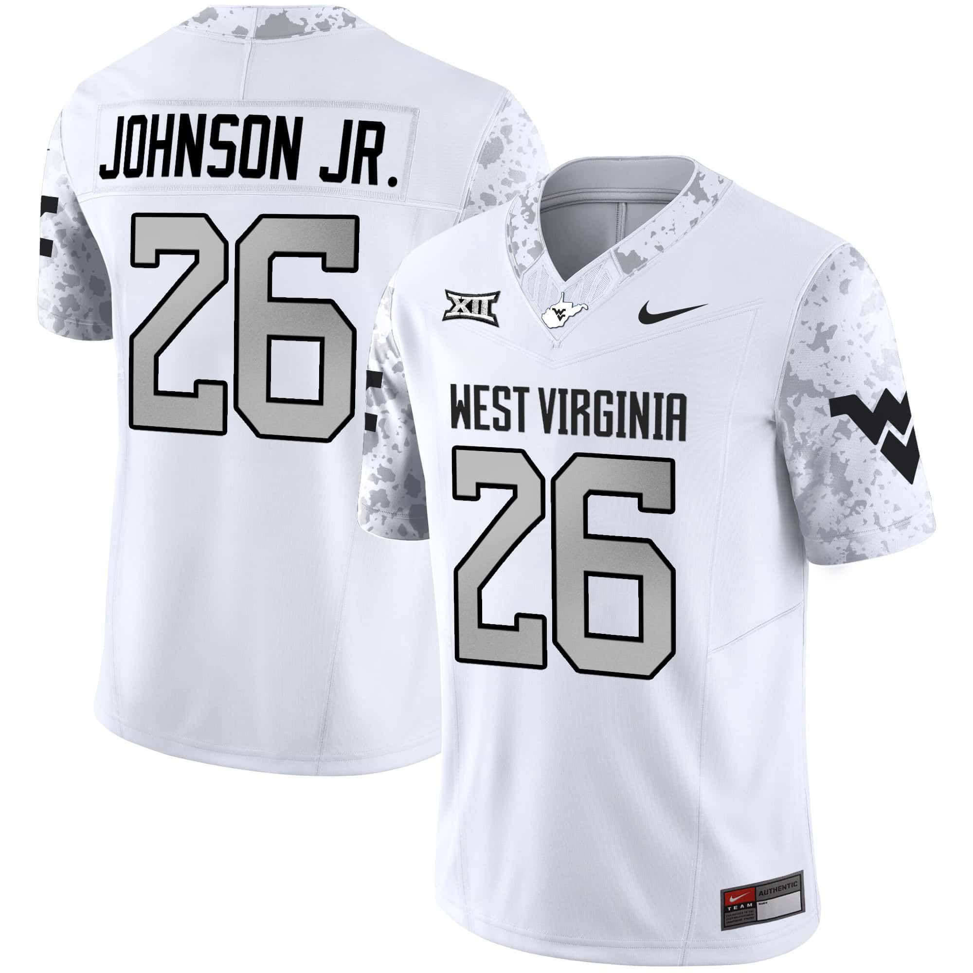 Men West Virginia Mountaineers #26 Johnson jr White 2024 Nike Vapor Limited NCAA Jersey->indianapolis colts->NFL Jersey